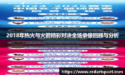 2018年热火与火箭精彩对决全场录像回顾与分析